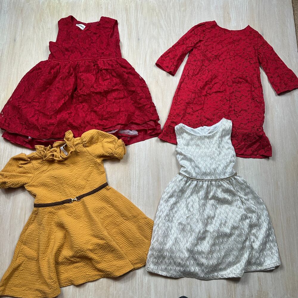 4 Piece Bundle Lot Janie and Jack Gap Tahari Christmas Holiday Party Dress 4T